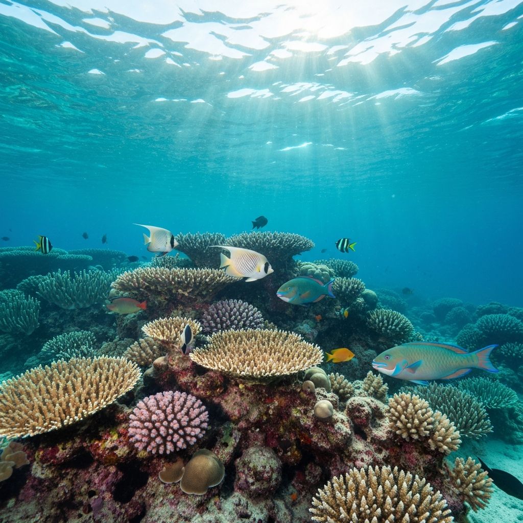 Coral reef and marine life