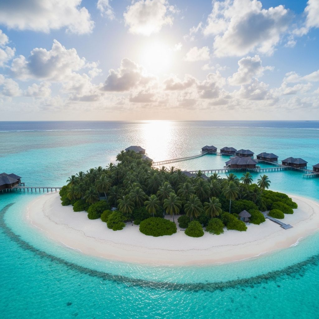 Aerial view of the island